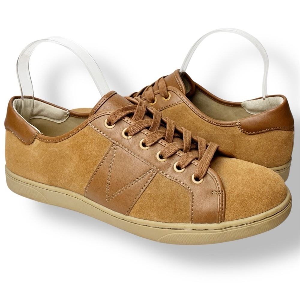 Vionic Men’s Jerome Casual‎ Suede Sneakers 8 brown tan lace-up shoes comfort